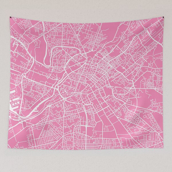 Item preview, Manchester map pink designed and sold by mapsart.