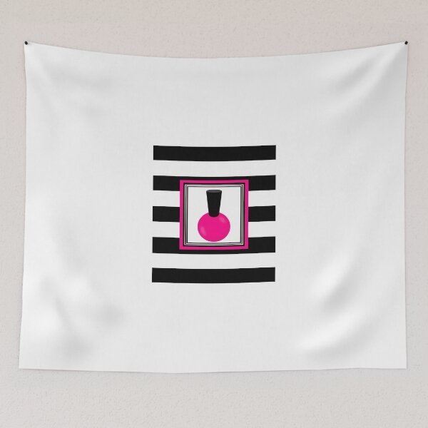 Item preview, Hot Pink & Black Striped Nail Polish designed and sold by BeachBumFamily.