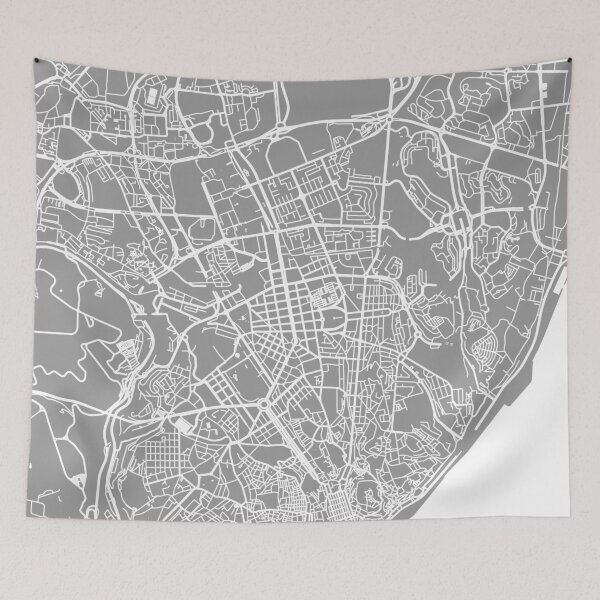 Item preview, Lisbon map grey designed and sold by mapsart.
