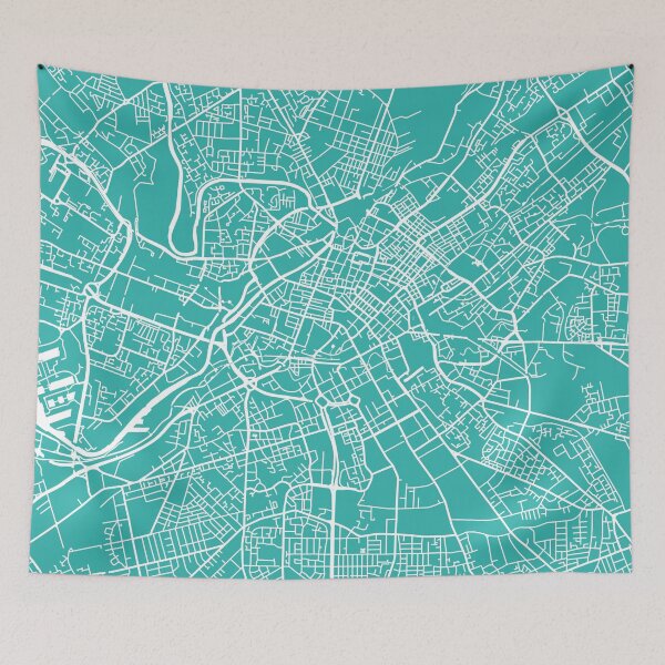 Item preview, Manchester map turquoise designed and sold by mapsart.