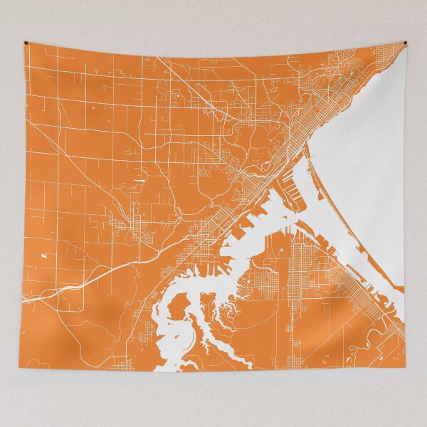 Item preview, Duluth map orange designed and sold by mapsart.