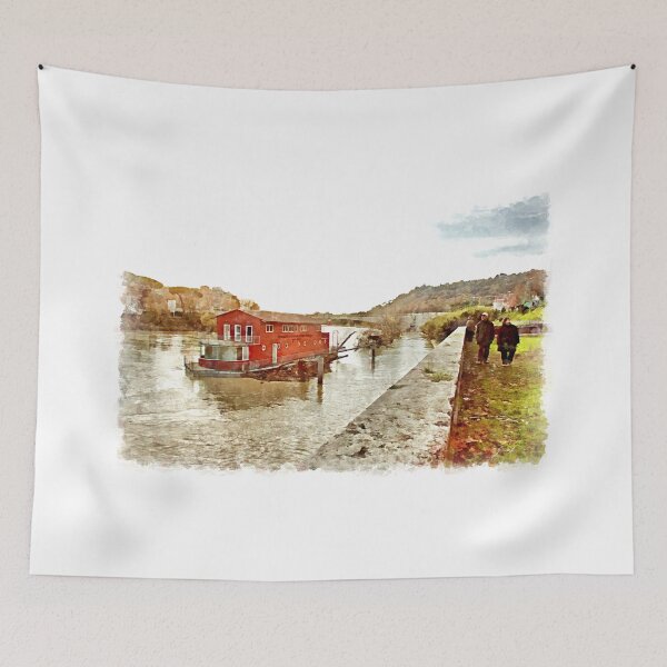 Item preview, Rome: Tiber River red boat designed and sold by Giuseppe Cocco.