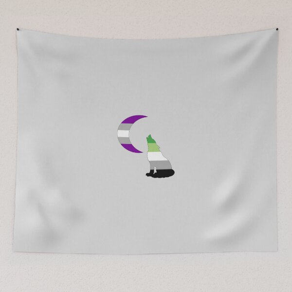 Item preview, Aro Graysexual Wolf & Moon designed and sold by shaneisadragon.