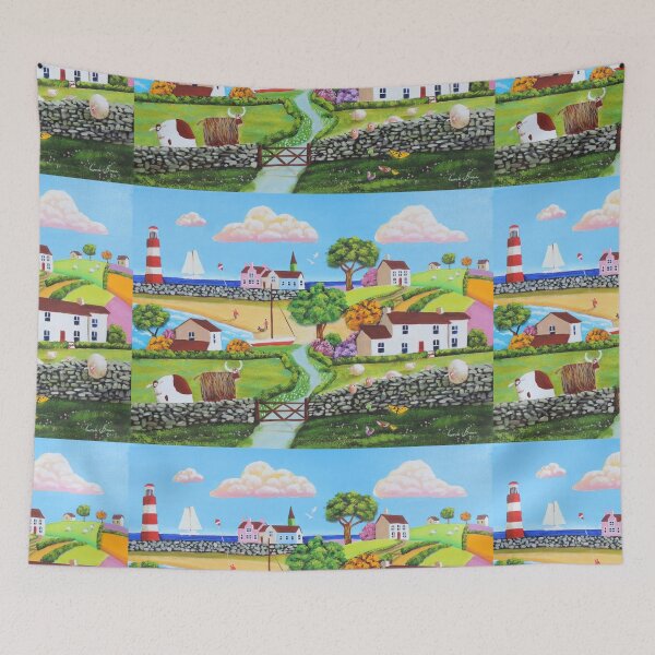 Item preview, Happy seaside folk art painting designed and sold by GORDON BRUCE ART.