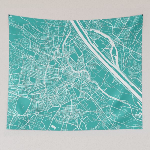 Item preview, Vienna map turquoise designed and sold by mapsart.