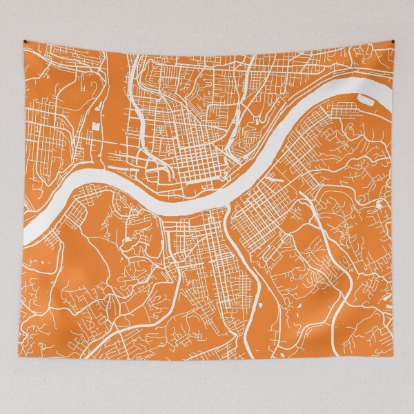 Item preview, Cincinnati map orange designed and sold by mapsart.