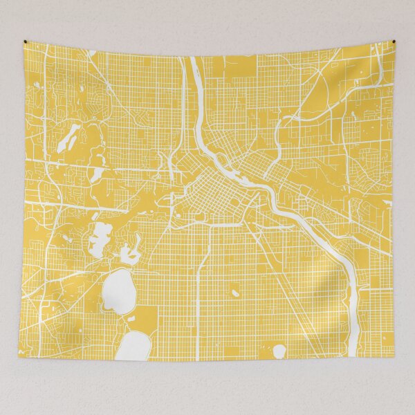 Item preview, Minneapolis map yellow designed and sold by mapsart.