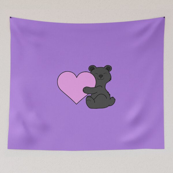 Item preview, Valentine's Day Black Bear with Light Pink Heart designed and sold by Grifynne.