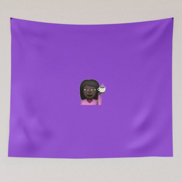 Item preview, Hair Flip and Coffee Emoji (Dark Skin & Black Hair) designed and sold by m4rg1.