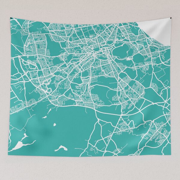 Item preview, Edinburgh map turquoise designed and sold by mapsart.