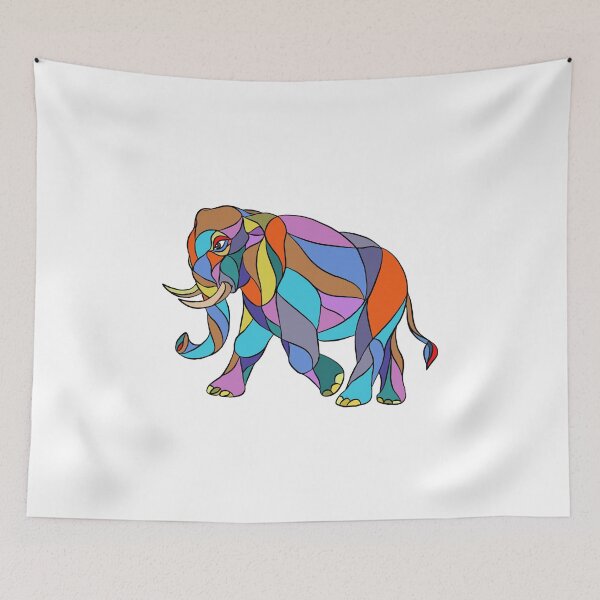 Item preview, Angry Elephant Walking Mosaic designed and sold by patrimonio.