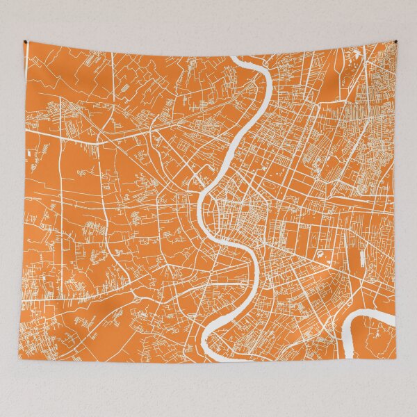 Item preview, Bangkok map orange designed and sold by mapsart.