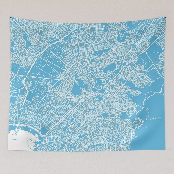 Item preview, Athens map blue designed and sold by mapsart.