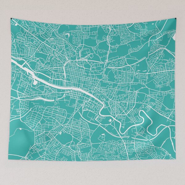 Item preview, Glasgow map turquoise designed and sold by mapsart.