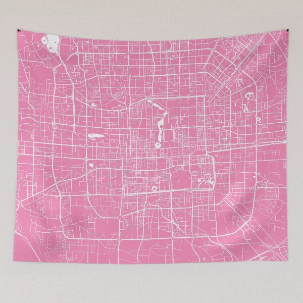 Item preview, Beijing map pink designed and sold by mapsart.
