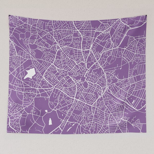 Item preview, Birmingham map lilac designed and sold by mapsart.