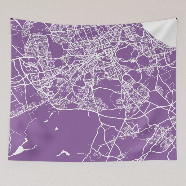 Item preview, Edinburgh map lilac designed and sold by mapsart.