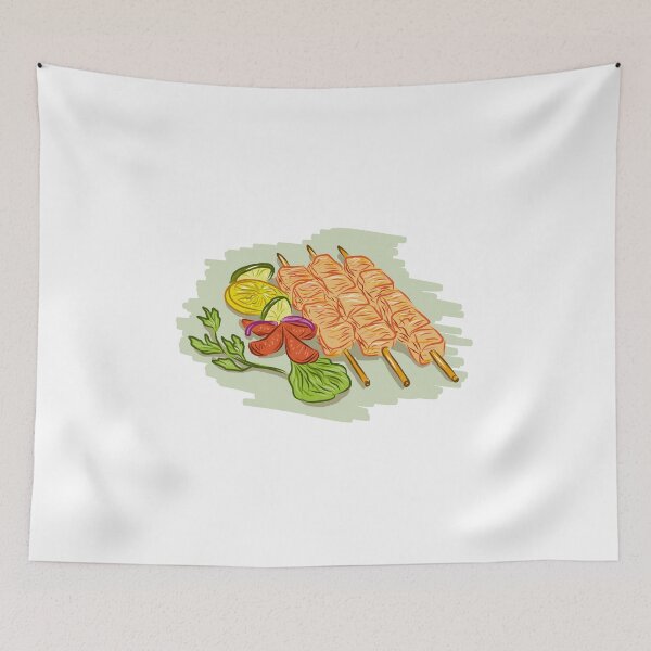 Item preview, Chicken Kebabs Vegetables Drawing designed and sold by patrimonio.