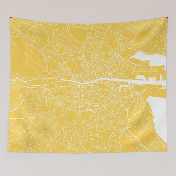 Item preview, Dublin map yellow designed and sold by mapsart.