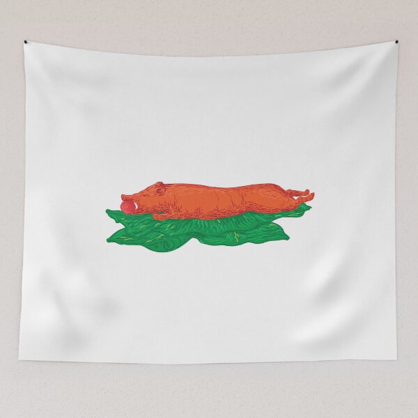 Item preview, Roast Pig Lechon Banana Leaves Drawing designed and sold by patrimonio.