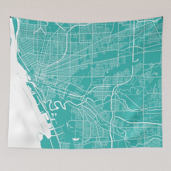 Item preview, Buffalo map turquoise designed and sold by mapsart.