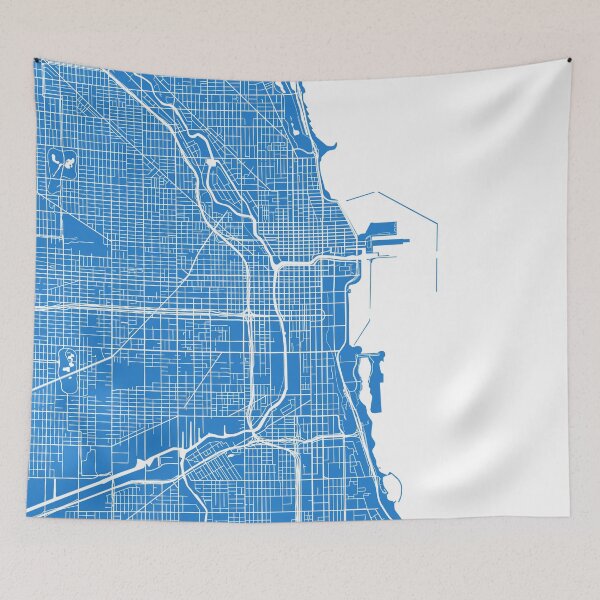 Item preview, Chicago Map - Light Blue designed and sold by CartoCreative.