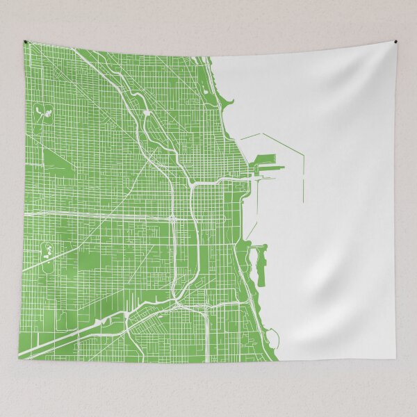 Item preview, Chicago Map - Light Green designed and sold by CartoCreative.