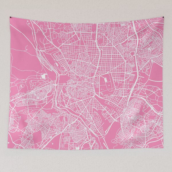 Item preview, Madrid map pink designed and sold by mapsart.
