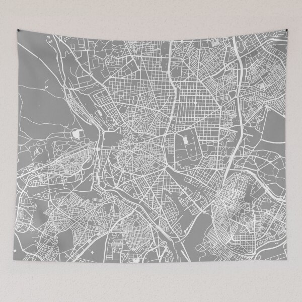 Item preview, Madrid map grey designed and sold by mapsart.