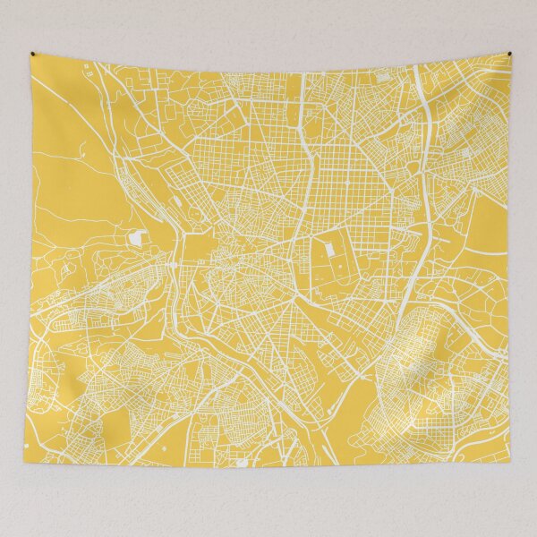 Item preview,  Madrid map yellow designed and sold by mapsart.