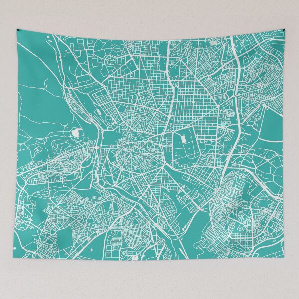 Item preview, Madrid map turquoise designed and sold by mapsart.