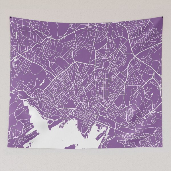 Aperçu de l'œuvre Oslo map lilac créée et vendue par mapsart.