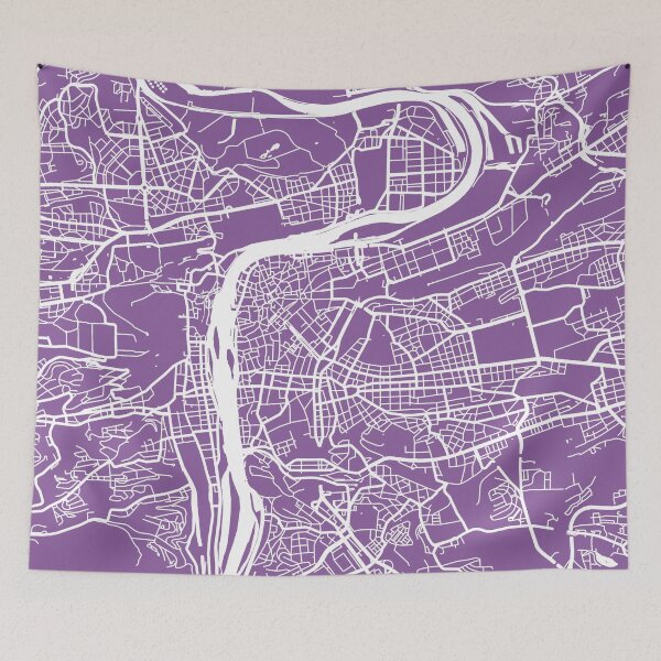 Item preview, Prague map lilac designed and sold by mapsart.