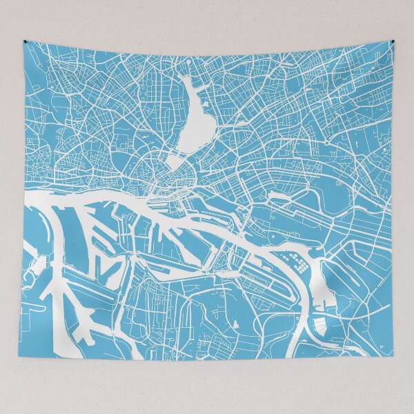 Item preview, Hamburg map blue designed and sold by mapsart.