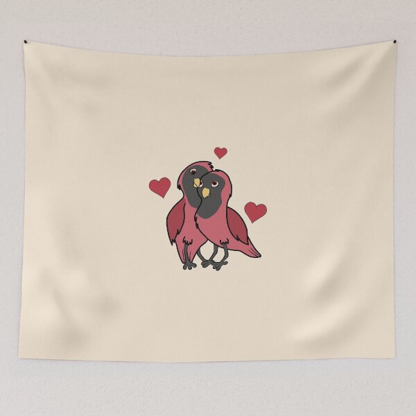 Item preview, Valentine's Day Red & Black Love Birds with Hearts designed and sold by Grifynne.