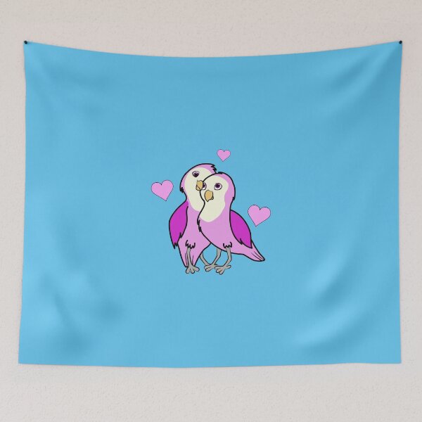 Item preview, Valentine's Day Pink Love Birds with Hearts designed and sold by Grifynne.