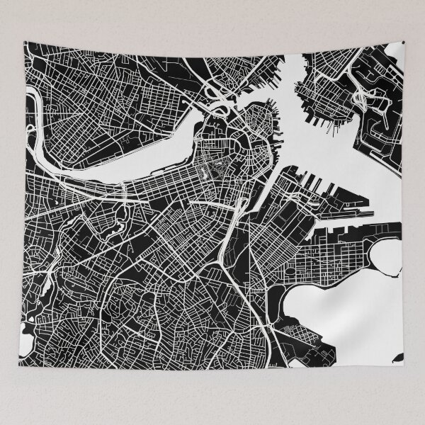 Item preview, Mapa de Boston - Negro designed and sold by CartoCreative.