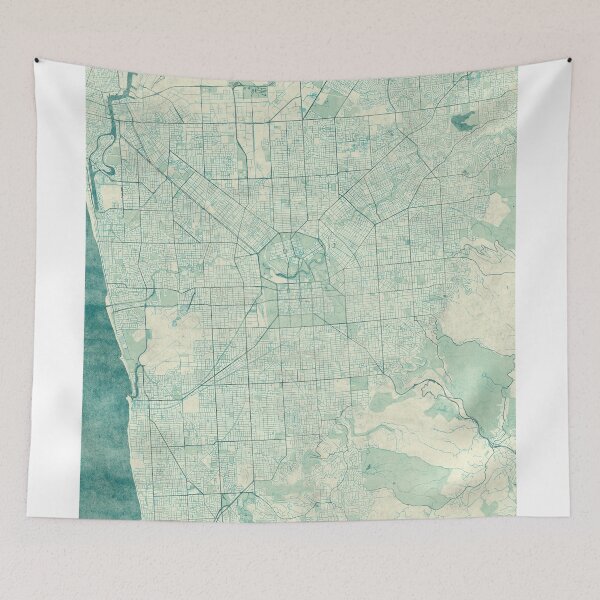 Item preview, Adelaide Map Blue Vintage designed and sold by HubertRoguski.