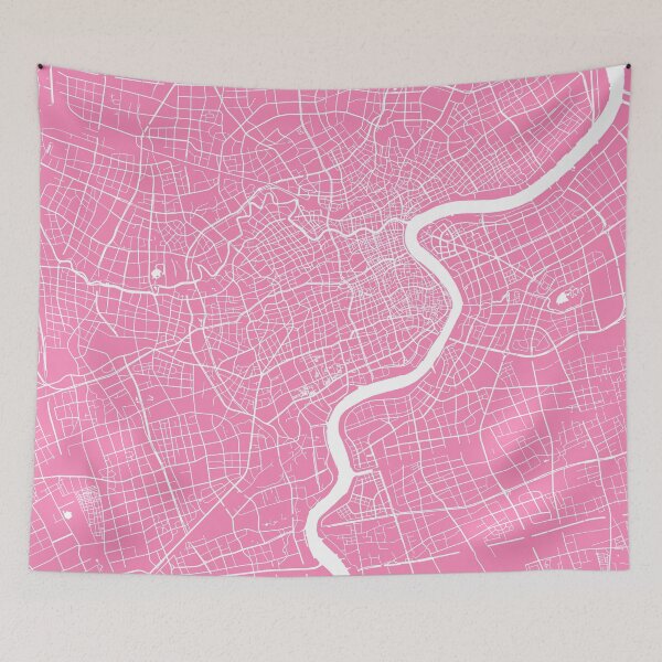 Item preview, Shanghai map pink designed and sold by mapsart.