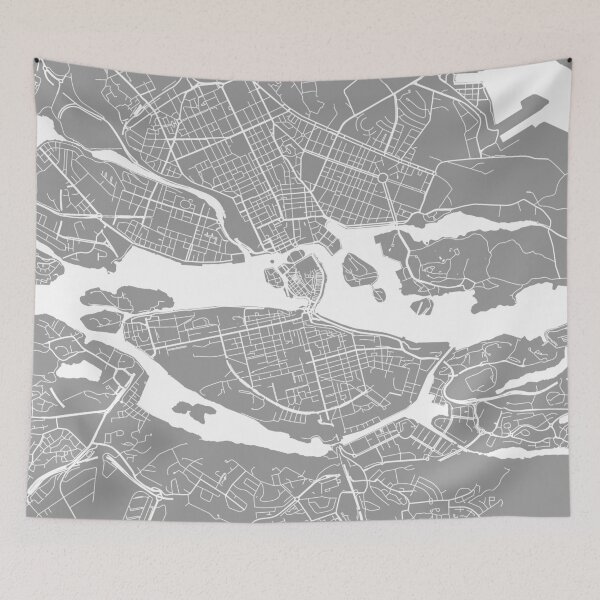 Item preview, Stockholm map grey designed and sold by mapsart.