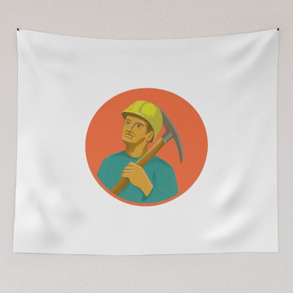 Item preview, Coal Miner Pick Axe Circle Watercolor designed and sold by patrimonio.