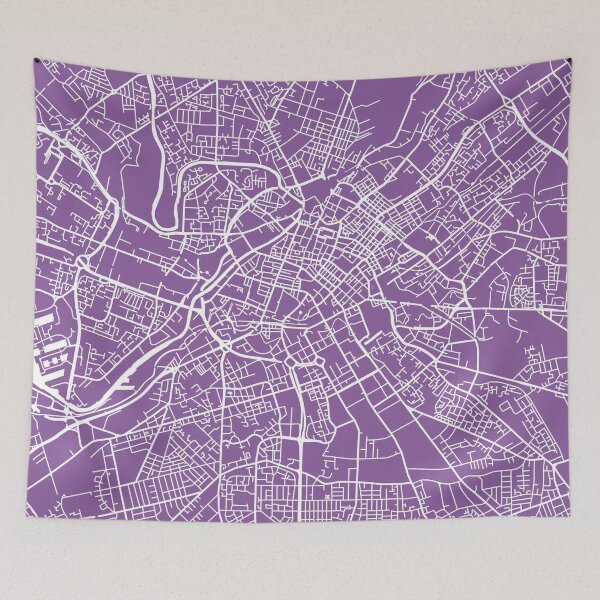 Item preview, Manchester map lilac designed and sold by mapsart.