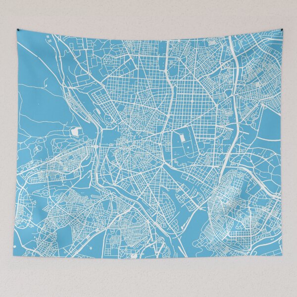Item preview, Madrid map blue designed and sold by mapsart.