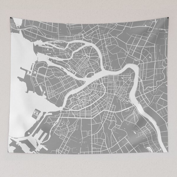 Item preview, Saint Petersburg map grey designed and sold by mapsart.