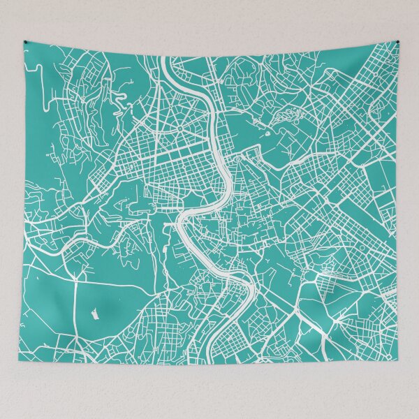 Item preview, Rome map turquoise designed and sold by mapsart.