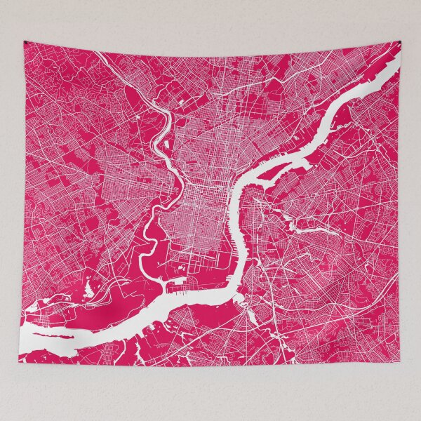 Item preview, Philadelphia map rapsberry designed and sold by mapsart.
