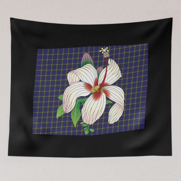 Item preview, Flower on Blue Plaid designed and sold by OrangeEden.
