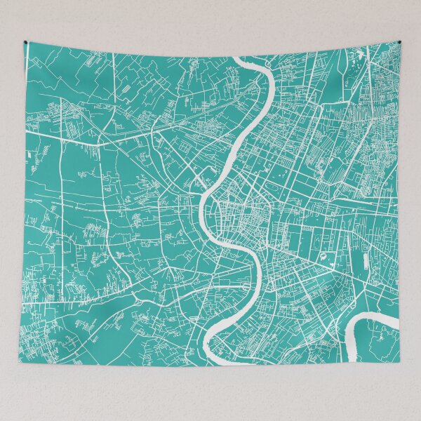 Item preview, Bangkok map turquoise designed and sold by mapsart.