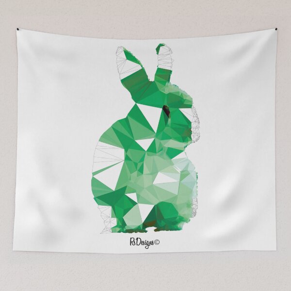Item preview, Geometric Animal - Green Bunny designed and sold by rsteesndesigns.