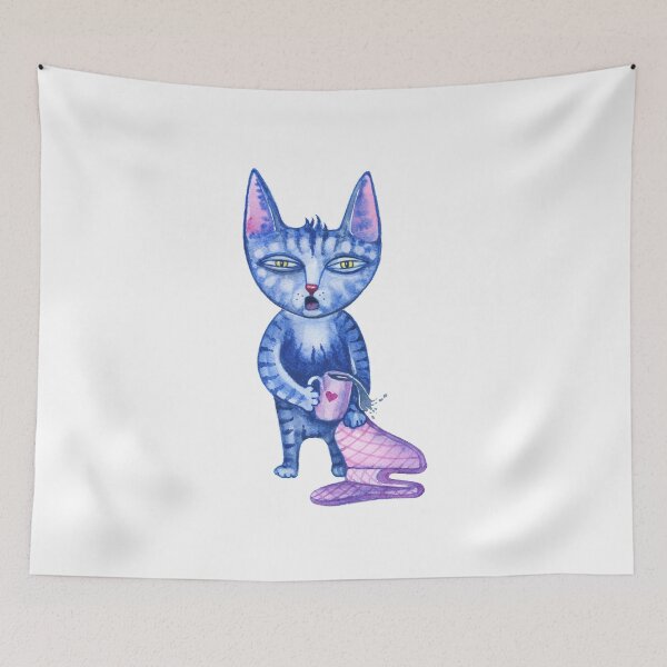 Item preview, Sleepy cute cartoon cat early in the morning  designed and sold by Mehendra.